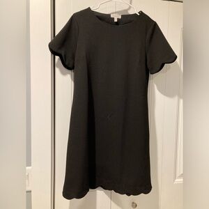 Monteau black scalloped dress